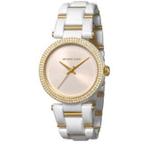 Buy Shop Michael Kors Delray Rose Gold Dial White Steel Strap Watch for Women - MK4315 USA Online