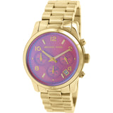 Buy Shop Michael Kors Runway Iridescent Pink Dial Gold Steel Strap Watch for Women - MK5939 USA Online