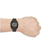 Buy Shop Fossil Inscription Automatic Skeleton Black Dial Black Steel Strap Watch for Men - BQ2574 USA Online