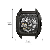 Buy Shop Fossil Inscription Automatic Skeleton Black Dial Black Steel Strap Watch for Men - BQ2574 USA Online