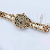 Buy Shop Fossil Rye Automatic Skeleton Gold Dial Gold Steel Strap Watch for Women - BQ3755 USA Online