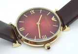 Buy Shop Emporio Armani Gianni T Bar Burgundy Dial Burgundy Leather Strap Watch For Women - AR1758 USA Online