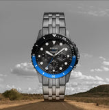 Buy Shop Fossil FB-01 Chronograph Black Dial Grey Steel Strap Watch for Men - FS5835 USA Online
