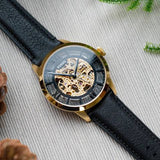 Buy Shop Fossil Townsman Automatic Skeleton Black Dial Black Leather Strap Watch for Men - ME3210 USA Online