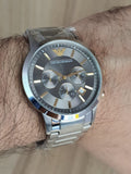 Buy Shop Emporio Armani Quartz Grey Dial Silver Steel Strap Watch For Men - AR11047 USA Online