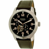 Buy Shop Fossil Pilot 54 Automatic Black Dial Brown Leather Strap Watch for Men - ME3118 USA Online