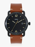 Buy Shop Fossil Commuter Three Hand Date Black Dial Brown Leather Strap Watch for Men - FS5276 USA Online