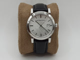 Buy Shop Burberry The City Silver Dial Black Leather Strap Watch for Women - BU9106 USA Online