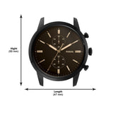 Buy Shop Fossil Goodwin Chronograph Black Dial Black Leather Strap Watch for Men - FS5585 USA Online