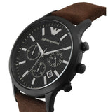 Buy Shop Emporio Armani Chronograph Black Dial Brown Leather Strap Watch For Men - AR11078 USA Online