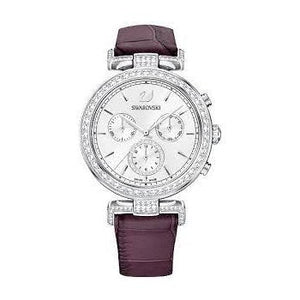 Buy Shop Swarovski Era Journey Chronograph Silver Dial Purple Leather Strap Watch for Women - 5296835 USA Online