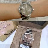 Buy Shop Burberry The City Nova Beige Dial Grey Leather Strap Watch for Women - BU9023 USA Online