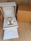 Versace  V-Urban Quartz White Dial Gold Steel Strap Watch For Men - VELQ00719