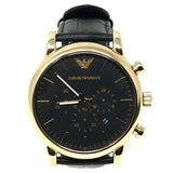 Buy Shop Emporio Armani Luigi Chronograph Black Dial Black Leather Watch For Men - AR1917 USA Online