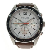 Coach Sullivan Chronograph White Dial Brown Leather Strap Watch for Men - 14602057