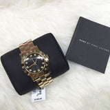 Buy Shop Marc Jacobs Amy Black Dial Gold Steel Strap Watch for Women - MBM3336 USA Online