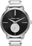 Buy Shop Michael Kors Portia Black Dial Silver Steel Strap Watch for Women - MK3638 USA Online