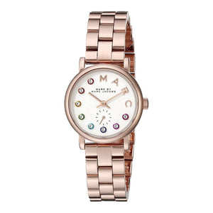 Buy Shop Marc Jacobs Baker Dexter White Dial Rose Gold Steel Strap Watch for Women - MBM3443 USA Online