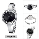 Buy Shop Calvin Klein Impetuous Black Dial Silver Steel Strap Watch for Women - K4F2N111 USA Online