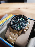 Buy Shop Fossil Bannon Multifunction Chronograph Green Dial Gold Steel Strap Watch for Men - BQ2493 USA Online