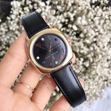 Buy Shop Marc Jacobs Mandy Black Dial Black Leather Strap Watch for Women - MJ1597 USA Online