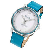 Coach Delancey White Dial Turquoise Leather Strap Watch for Women - 14502884