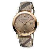 Buy Shop Burberry The City Rose Gold Dial Brown Leather Strap Watch for Women - BU9040 USA Online