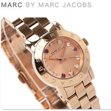 Buy Shop Marc Jacobs Amy Rose Gold Dial Rose Gold Steel Strap Watch for Women - MBM3219 USA Online
