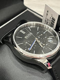 Buy Shop Hugo Boss Time One Chronograph Black Dial Black Leather Strap Watch for Men - 1513430 USA Online