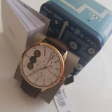 Buy Shop Fossil Flynn Twist Mechanical White Dial Brown Leather Strap Watch for Men - BQ2218 USA Online