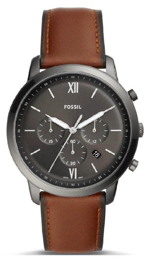 Buy Shop Fossil Neutra Chronograph Grey Dial Brown Leather Strap Watch for Men - FS5512 USA Online