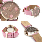 Buy Shop Coach Perry Floral Motif Fawn Dial Pink Leather Strap Watch for Women - 14503442 USA Online