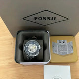 Buy Shop Fossil Townsman Automatic Skeleton Blue Dial Black Leather Strap Watch for Men - ME3200 USA Online