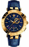 Buy Shop Versace Race GMT Blue Dial Blue Leather Strap Watch For Men - 29G70D282 USA Online