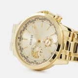 Guess Sunrise Chronograph Gold Dial Gold Steel Strap Watch For Women - W0330L1