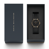 Daniel Wellington Petite Ashfield Black Dial Black Mesh Strap Watch for Women - DW00100307