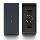 Buy Shop Daniel Wellington Classic Petite Pressed Ashfield Black Dial Black Mesh Bracelet Watch For Women - DW00100441 USA Online