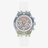 Buy Shop Guess Glitz Pride Limited Edition White Dial White Rubber Strap Watch for Women - GW0407L4 USA Online