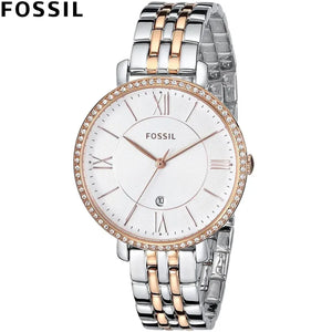 Buy Shop Fossil Jacqueline White Dial Two Tone Steel Strap Watch for Women - ES3634 USA Online