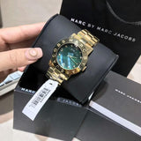 Buy Shop Marc Jacobs Amy Green Dial Gold Steel Strap Watch for Women - MBM8609 USA Online