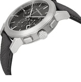 Burberry The City Grey Dial Black Leather Strap Watch for Men - BU9359