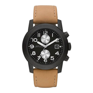 Buy Shop Marc Jacobs Larry Chronograph Black Dial Brown Leather Strap Watch for Men - MBM5053 USA Online