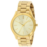 Buy Shop Michael Kors Slim Runway Gold Dial Gold Stainless Steel Strap Watch for Women - MK3179 USA Online