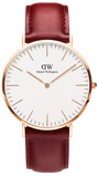 Buy Shop Daniel Wellington Classic Suffolk White Dial Brown Leather Strap Watch For Women - DW00100120 USA Online
