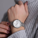 Buy Shop Fossil Jacqueline White Dial Silver Steel Strap Watch for Women - ES3545 USA Online