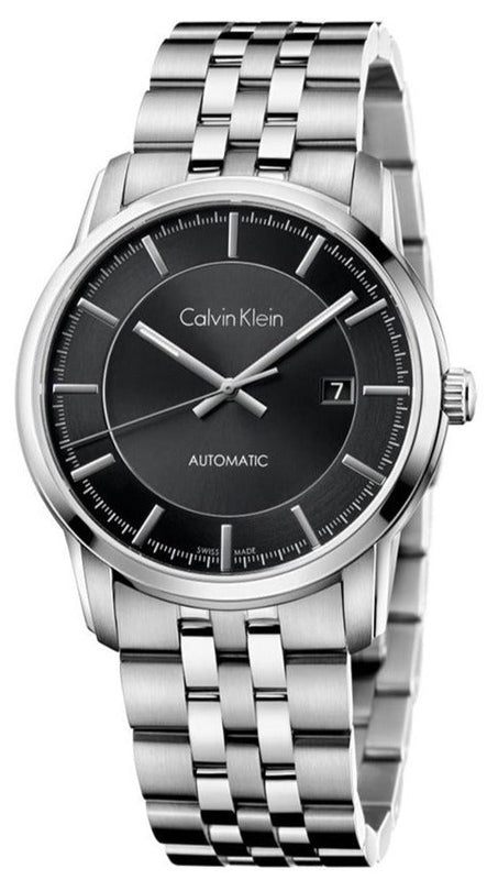 Buy Shop Calvin Klein Infinity Black Dial Silver Steel Strap Watch for Men - K5S34141 USA Online