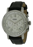 Buy Shop Fossil Buchanan Chronograph Silver Dial Black Leather Strap Watch for Men - FS5102 USA Online