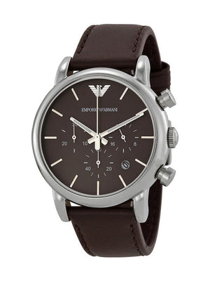 Buy Shop Emporio Armani Classic Chronograph Brown Dial Brown Leather Strap Watch For Men - AR1734 USA Online
