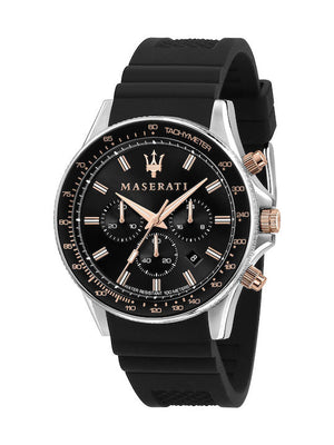 Buy Shop Maserati SFIDA 44mm Black Silicon Chronograph Watch For Men - R8871640002 USA Online