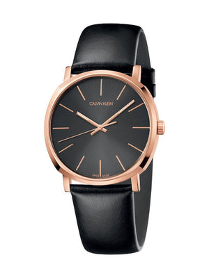 Buy Shop Calvin Klein Posh Black Dial Black Leather Strap Watch for Men - K8Q316C3 USA Online